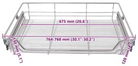 Cestos de arame extraíveis 2 pcs 800 mm prateado