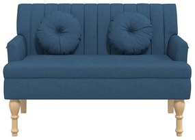 Banco c/ almofadões 113x64,5x75,5 cm tecido azul