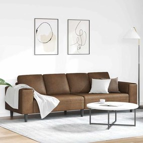 Conjunto de Sofás Castanho Couro camurça sintético