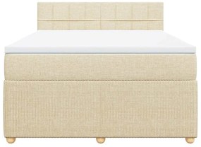 Cama com molas/colchão 160x200 cm tecido cor creme