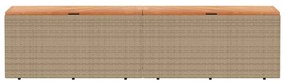 Caixa arrumação jardim 220x50x54 cm vime PE/acácia maciça bege