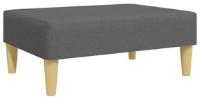 Sofá-cama de 2 lugares c/ apoio de pés tecido cinzento-escuro