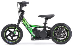 Bicicleta eléctrica para crianças RIRIBIKE RTX3 24V (12"), Batería de litio, Motor de 100W, Travão de disco verde