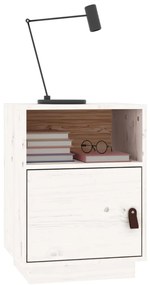 Mesas de cabeceira 2 pcs 40x34x55 cm pinho maciço branco