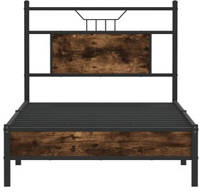 Estrutura cama s/ colchão derivados de madeira carvalho fumado
