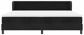 Cama Box Spring vidaXL com Colchão Preto 200x200 cm em Veludo