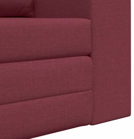 Sofá Cama de Chão 2-em-1 Vermelho Vinho 148x71x83 cm Tecido