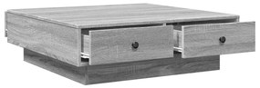 Mesa de centro 90x90x28 cm derivados madeira cinzento sonoma