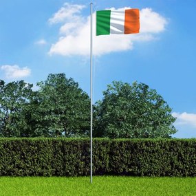 Bandeira da Irlanda com mastro de alumínio 6,2 m
