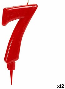 Vela Vermelho Aniversário Número 7 (12 Unidades)