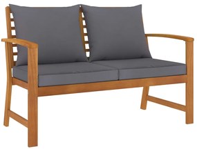 3 pcs conjunto de lounge de jardim com almofadões acácia maciça