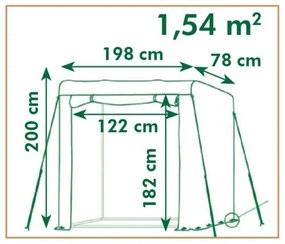 Estufa para tomates 198x78x200 cm