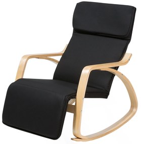 Cadeira de baloiço em tecido preto WESTON Beliani