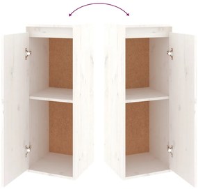 Móveis de TV 2 pcs madeira de pinho maciça branco