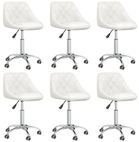 vidaXL Cadeiras de jantar giratórias 6 pcs couro artificial branco