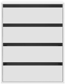 Cómoda com 4 Gavetas - 60x41x76 cm - derivados de madeira - branco