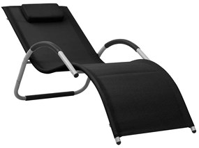 Espreguiçadeiras 2 pcs textilene preto e cinzento