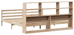 Cama com estante sem colchão 200x200 cm pinho maciço