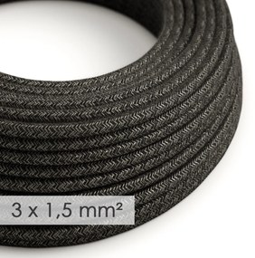 Large section electric cable 3x150 round - covered by Natural Anthracite Linen RN03