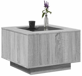 Mesa de centro c/ LEDs 60x60x40 cm derivados de madeira