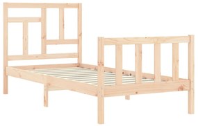 Estrutura cama de solteiro c/ cabeceira madeira maciça
