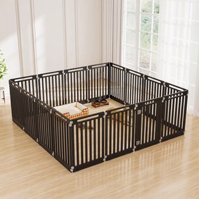Parque Modular para Cães, 53 x 81 cm, Fecho Duplo, Preto