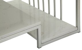 MESA DE CENTRO KAYSERI 90X60X45 CM PRATA E BRANCO