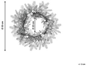 Grinalda decorativa com efeito de neve e iluminação LED ⌀ 55 cm WHITEHORN Beliani