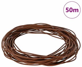 vidaXL Corda de Couro Marrom Claro Ø1 mm x 50 m Couro