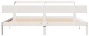 Cama sem colchão 180x200 cm madeira de pinho maciça branco