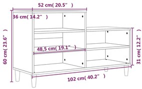 Sapateira Ciara - Com 5 Prateleiras - Madeira Rústica - 102x36x60 cm -