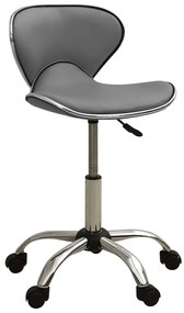 3088630 vidaXL Cadeira de escritório couro artificial cinzento