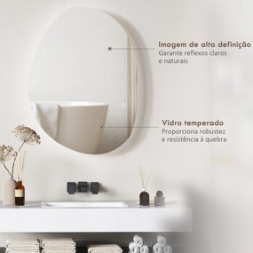 Espelho de Casa de Banho LED 3 Cores de Luz Brilho Regulável Função Anti Embaciamento Função Memória IP44 80x60 cm Prata