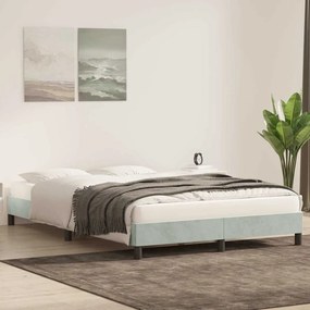 Estrutura de cama sem colchão 160x220 cm veludo cinzento-claro