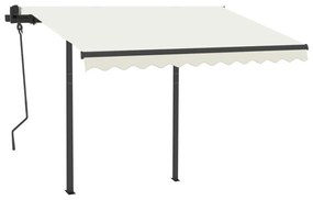 Toldo automático c/ LED e sensor de vento 3x2,5 m cor creme