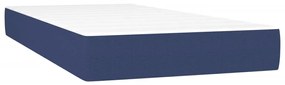 Cama box spring c/ colchão e LED 90x190 cm tecido azul