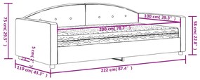 Sofá-cama com colchão 100x200 cm veludo rosa