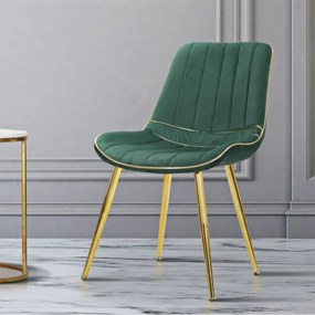 CONJUNTO DE 2 CADEIRAS PARIS 51X59X79 CM VERDE E DOURADO