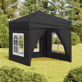 vidaXL Tenda para festas dobrável com paredes laterais 2x2 m antracite