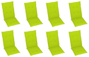 Cadeiras de jardim dobráveis c/ almofadões 8 pcs acácia maciça