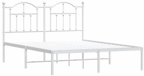Estrutura de cama com cabeceira 150x200 cm metal branco