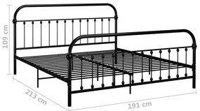 Estrutura de cama em metal 180x200 cm preto