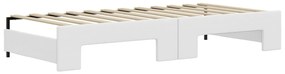 Sofá-cama com gavetão 90x200 cm couro artificial branco