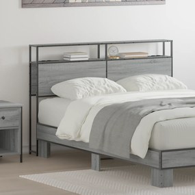 vidaXL Cabeceira de armazenamento com cabeceira Cinza sonoma 140 cm