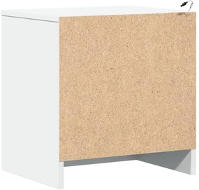 Mesa de cabeceira com luzes LED derivados de madeira branco