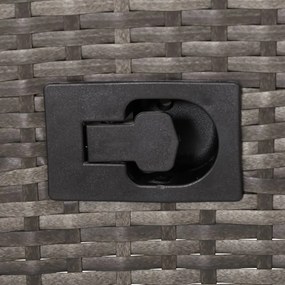 Cadeiras de exterior 2 pcs com almofadões vime PE cinzento