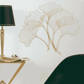 PAINEL DE FERRO 3D GLAM LEAF CM 79X5X68 DOURADO