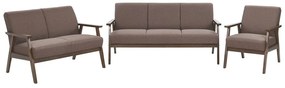 Conjunto de sofás com 6 lugares em tecido castanho ASNES Beliani