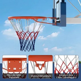 Aro de basquetebol de 45 cm de alta resistência para montagem na parede com mola dupla e rede Laranja