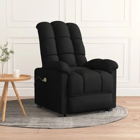 vidaXL Poltrona de massagens elevatória tecido preto